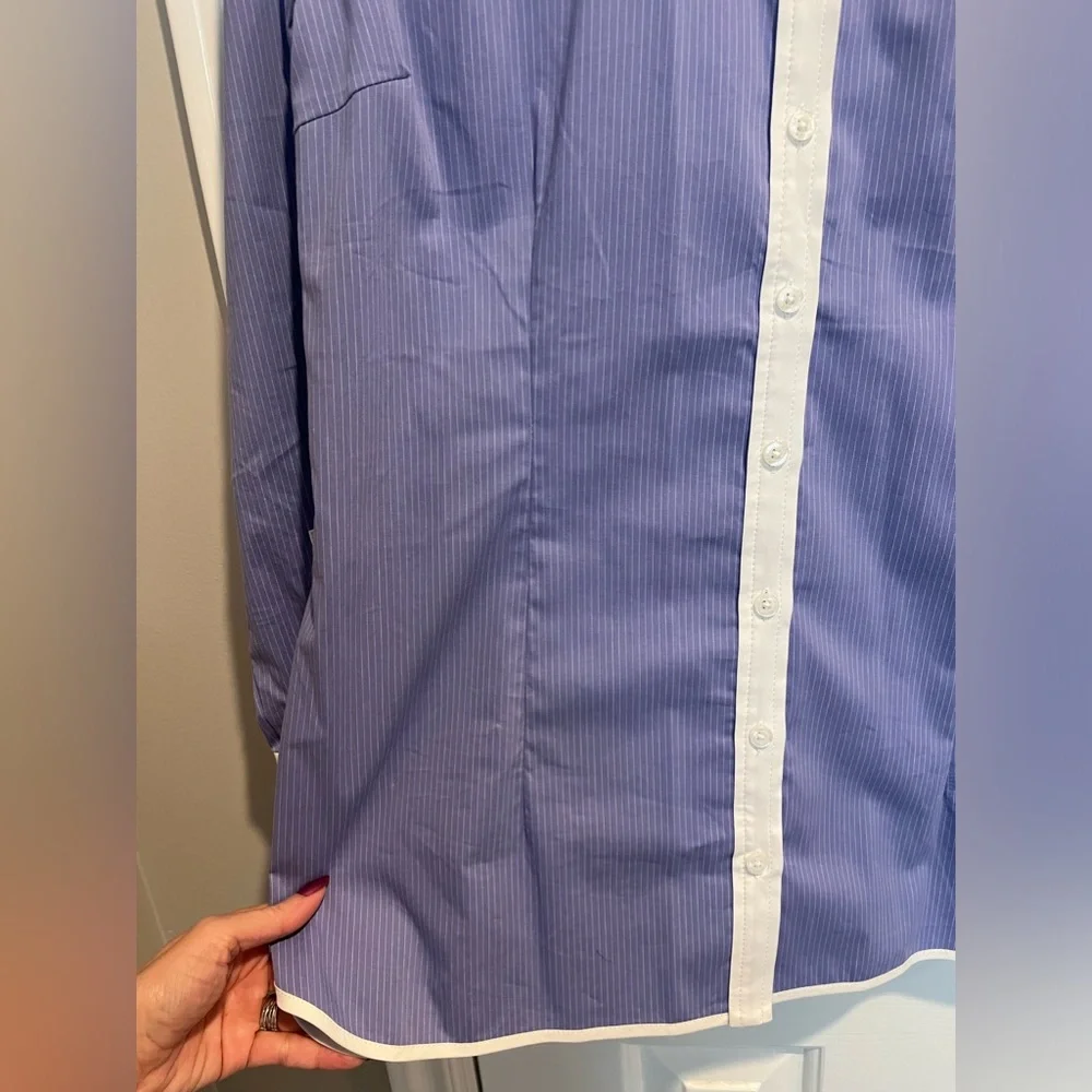 Pin Striped Tailored Button up Dress Shirt - Picture 5 of 8